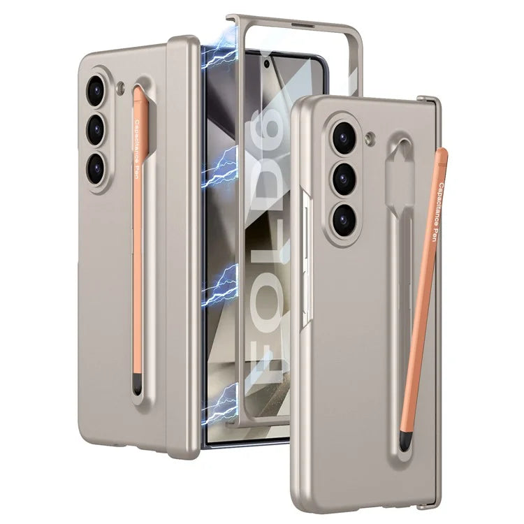 GKK For Samsung Galaxy Z Fold6 5G Case Magnetic Hinge Protector PC Phone Cover with Screen Film, Pencil