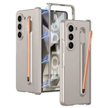 GKK For Samsung Galaxy Z Fold6 5G Case Magnetic Hinge Protector PC Phone Cover with Screen Film, Pencil