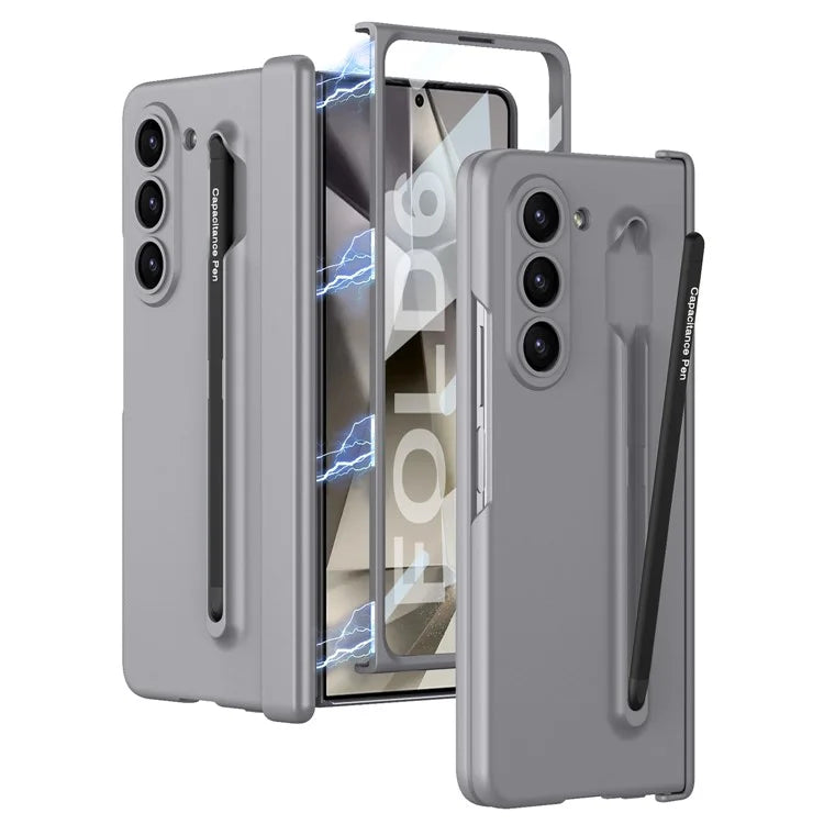 GKK For Samsung Galaxy Z Fold6 5G Case Magnetic Hinge Protector PC Phone Cover with Screen Film, Pencil