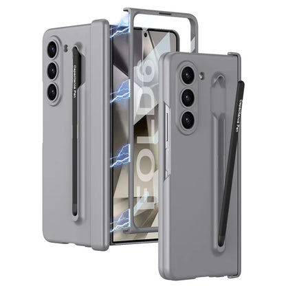 GKK For Samsung Galaxy Z Fold6 5G Case Magnetic Hinge Protector PC Phone Cover with Screen Film, Pencil
