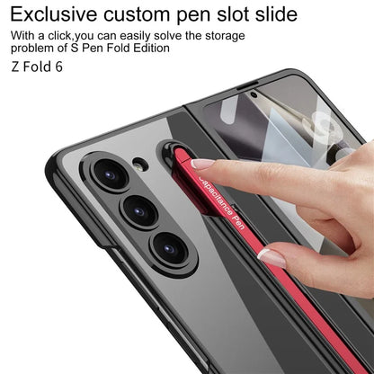GKK For Samsung Galaxy Z Fold6 5G Case Electroplating PC Phone Cover with Screen Film, Pencil