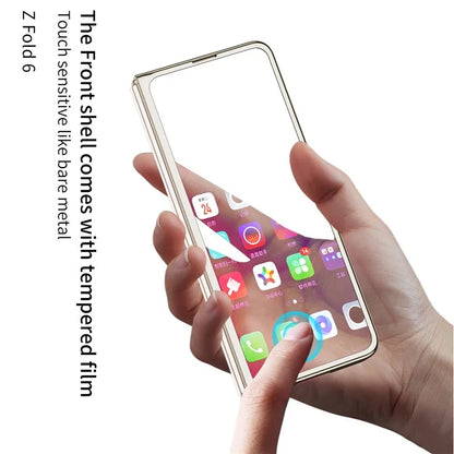 GKK For Samsung Galaxy Z Fold6 5G Case Electroplating PC Phone Cover with Screen Film, Pencil