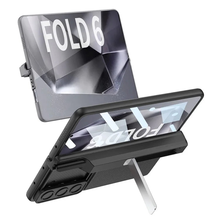 GKK For Samsung Galaxy Z Fold6 5G Case Magnetic Hinge Protection PC Phone Cover with Screen Film, Pencil Holder