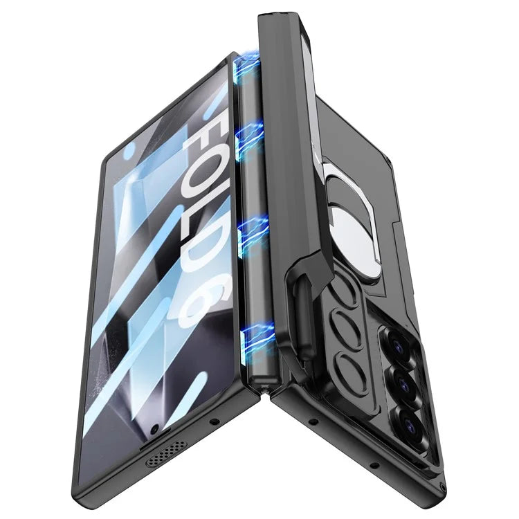 GKK For Samsung Galaxy Z Fold6 5G Kickstand Case Magnetic Hinge Protection PC Phone Cover with Screen Film