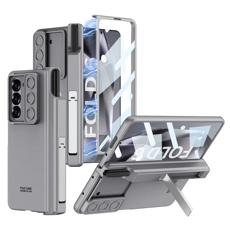 GKK For Samsung Galaxy Z Fold6 5G Kickstand Case Magnetic Hinge Protection PC Phone Cover with Screen Film