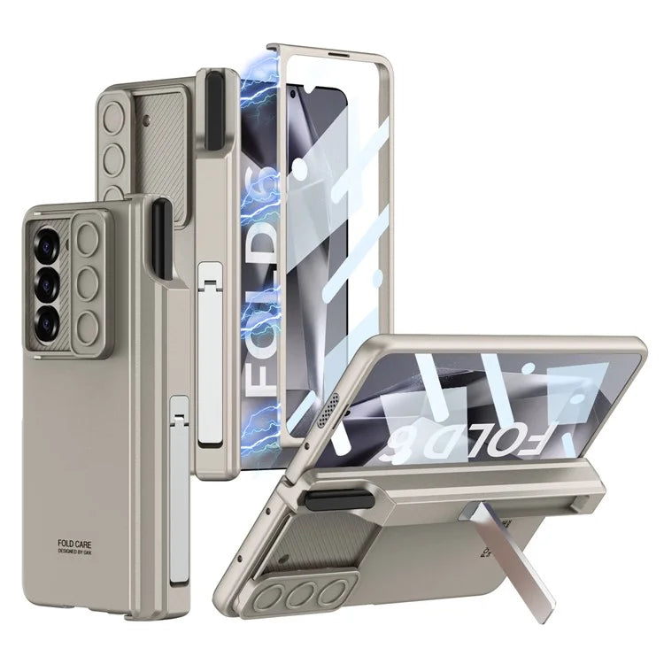 GKK For Samsung Galaxy Z Fold6 5G Kickstand Case Magnetic Hinge Protection PC Phone Cover with Screen Film
