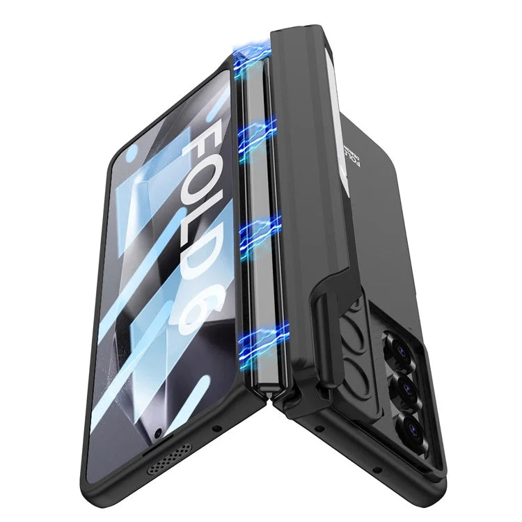 GKK For Samsung Galaxy Z Fold6 5G Kickstand Case Magnetic Hinge Protection PC Phone Cover with Screen Film