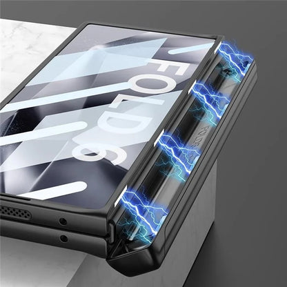 GKK For Samsung Galaxy Z Fold6 5G Case Magnetic Hinge Protection Kickstand PC Phone Cover with Screen Film