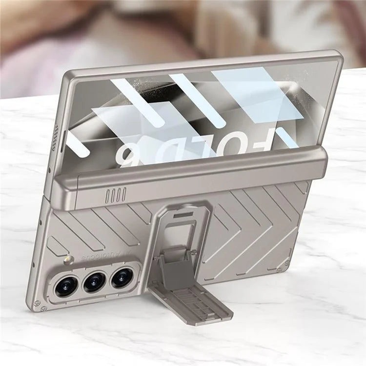 GKK For Samsung Galaxy Z Fold6 5G Case Magnetic Hinge Protection Kickstand PC Phone Cover with Screen Film