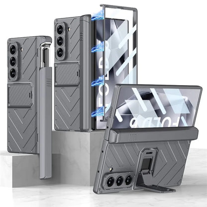 GKK For Samsung Galaxy Z Fold6 5G Case Magnetic Hinge Protection Kickstand PC Phone Cover with Screen Film