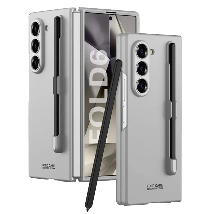 GKK For Samsung Galaxy Z Fold6 5G Case Anti-Drop Pencil Slot PC Phone Cover with Screen Film