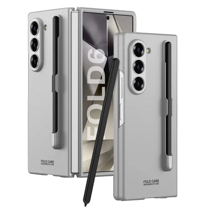 GKK For Samsung Galaxy Z Fold6 5G Case Anti-Drop Pencil Slot PC Phone Cover with Screen Film