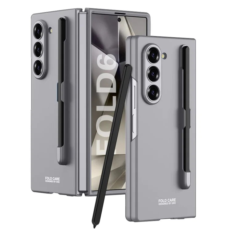 GKK For Samsung Galaxy Z Fold6 5G Case Anti-Drop Pencil Slot PC Phone Cover with Screen Film