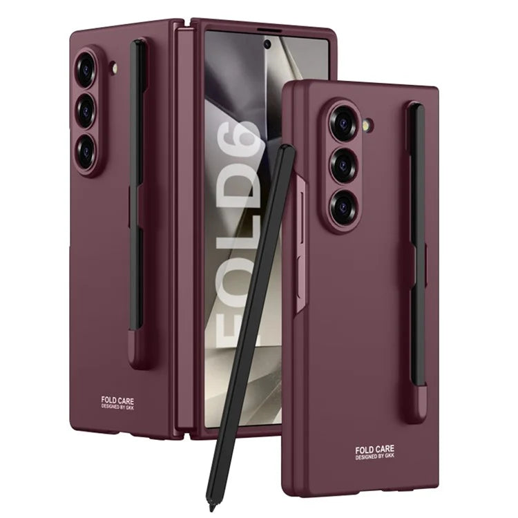 GKK For Samsung Galaxy Z Fold6 5G Case Anti-Drop Pencil Slot PC Phone Cover with Screen Film
