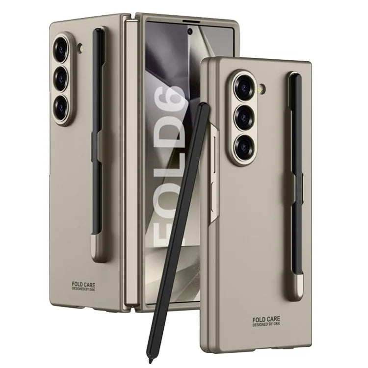 GKK For Samsung Galaxy Z Fold6 5G Case Anti-Drop Pencil Slot PC Phone Cover with Screen Film