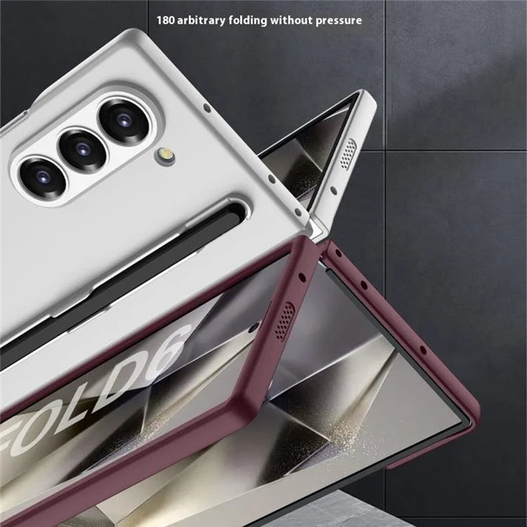 GKK For Samsung Galaxy Z Fold6 5G Case Anti-Drop Pencil Slot PC Phone Cover with Screen Film