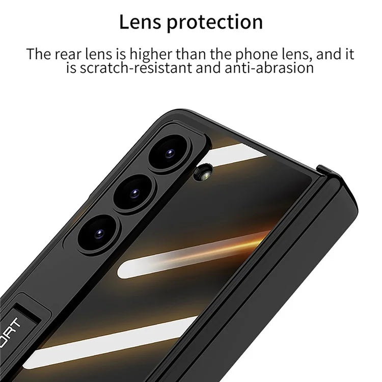 GKK For Samsung Galaxy Z Fold6 5G Case Electroplating Kickstand PC Phone Cover with Screen Film