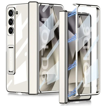 GKK For Samsung Galaxy Z Fold6 5G Case Electroplating Kickstand PC Phone Cover with Screen Film
