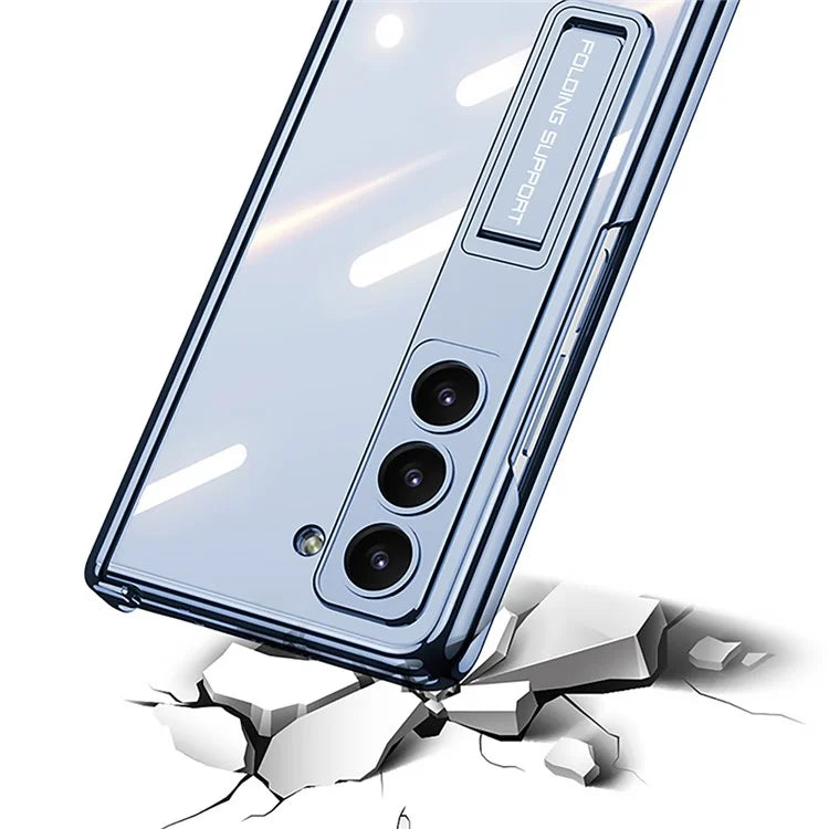 GKK For Samsung Galaxy Z Fold6 5G Case Electroplating Kickstand PC Phone Cover with Screen Film