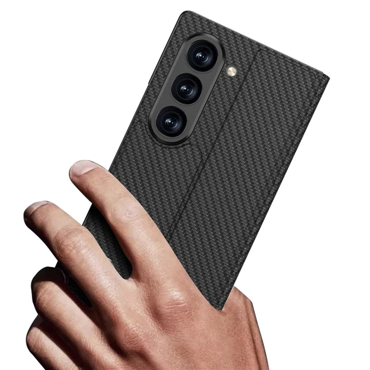 GKK For Samsung Galaxy Z Fold6 5G Stand Case PC+PU Phone Cover with Screen Film