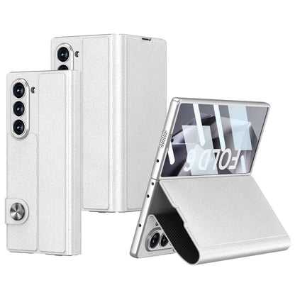 GKK For Samsung Galaxy Z Fold6 5G Stand Case PC+PU Phone Cover with Screen Film