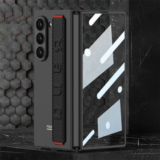 GKK For Samsung Galaxy Z Fold6 5G Case Band Strap Hard PC Phone Cover with Screen Film