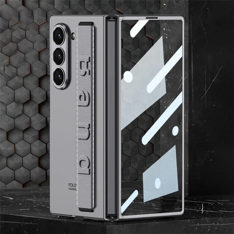 GKK For Samsung Galaxy Z Fold6 5G Case Band Strap Hard PC Phone Cover with Screen Film