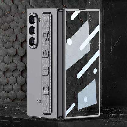 GKK For Samsung Galaxy Z Fold6 5G Case Band Strap Hard PC Phone Cover with Screen Film