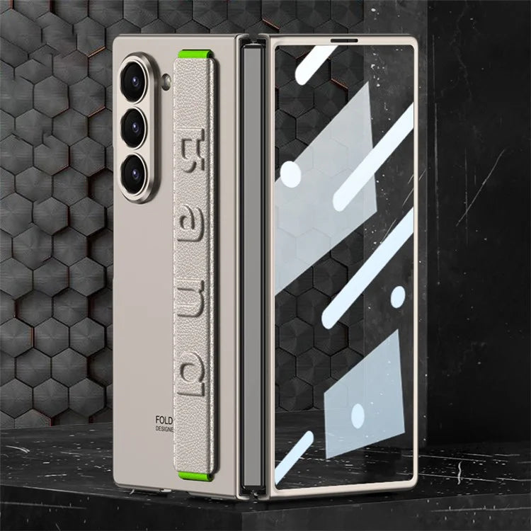 GKK For Samsung Galaxy Z Fold6 5G Case Band Strap Hard PC Phone Cover with Screen Film