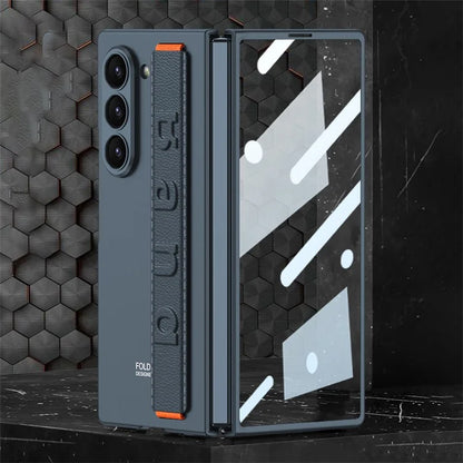 GKK For Samsung Galaxy Z Fold6 5G Case Band Strap Hard PC Phone Cover with Screen Film