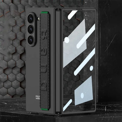 GKK For Samsung Galaxy Z Fold6 5G Case Band Strap Hard PC Phone Cover with Screen Film