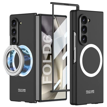 GKK For Samsung Galaxy Z Fold6 5G Magnetic Case PC Phone Cover with Screen Film, Magnetic Kickstand