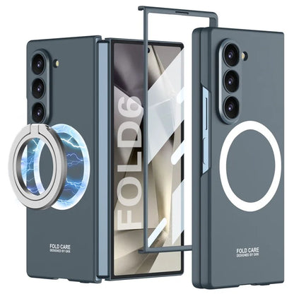 GKK For Samsung Galaxy Z Fold6 5G Magnetic Case PC Phone Cover with Screen Film, Magnetic Kickstand