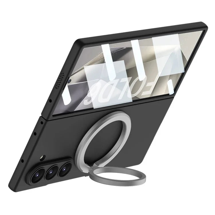 GKK For Samsung Galaxy Z Fold6 5G Magnetic Case PC Phone Cover with Screen Film, Magnetic Kickstand