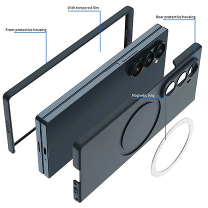 GKK For Samsung Galaxy Z Fold6 5G Magnetic Case PC Phone Cover with Screen Film, Magnetic Kickstand