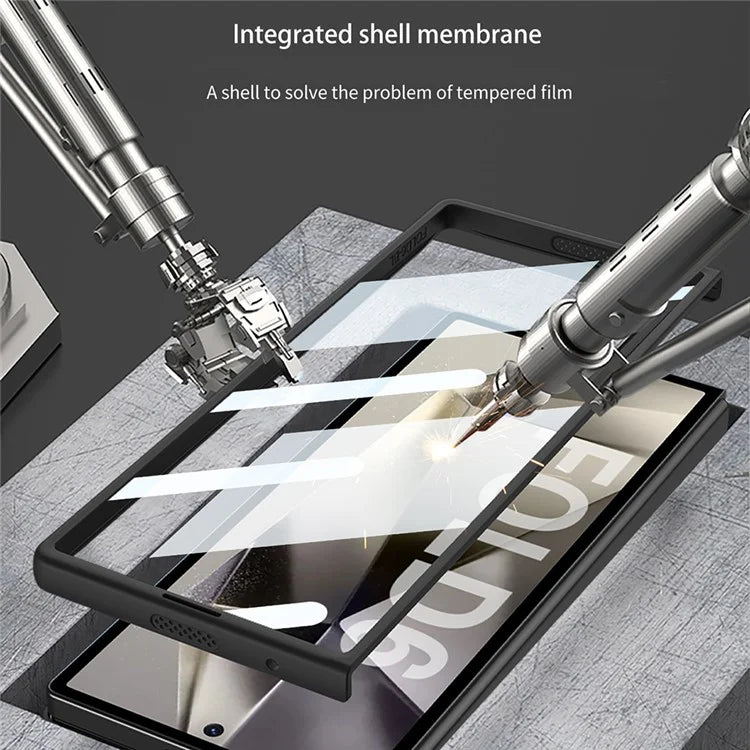 GKK For Samsung Galaxy Z Fold6 5G Magnetic Case PC Phone Cover with Screen Film, Magnetic Kickstand