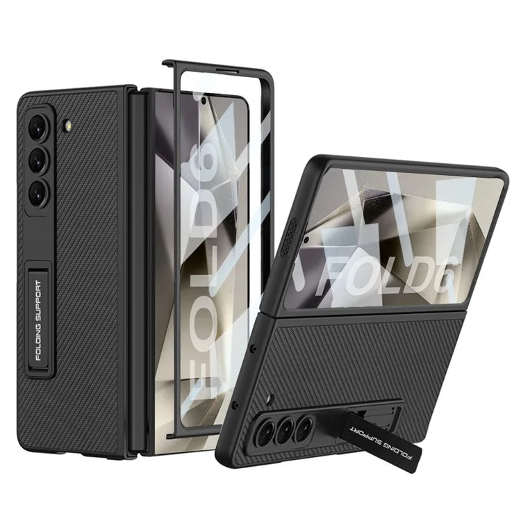 GKK For Samsung Galaxy Z Fold6 5G Case Shockproof Hard PC+PU Phone Cover with Screen Film