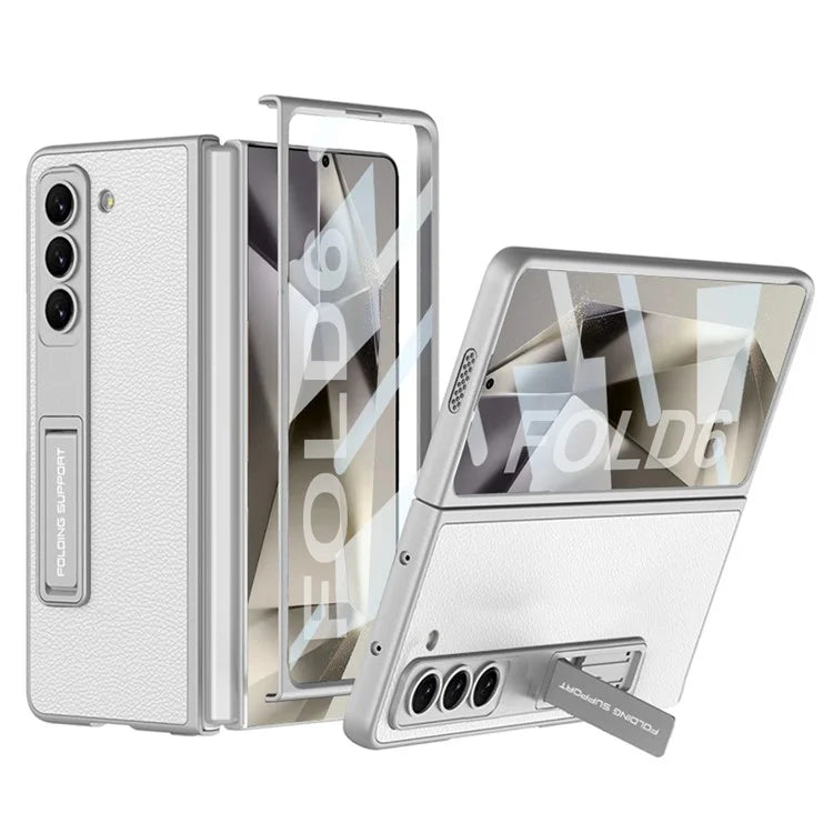 GKK For Samsung Galaxy Z Fold6 5G Case Shockproof Hard PC+PU Phone Cover with Screen Film
