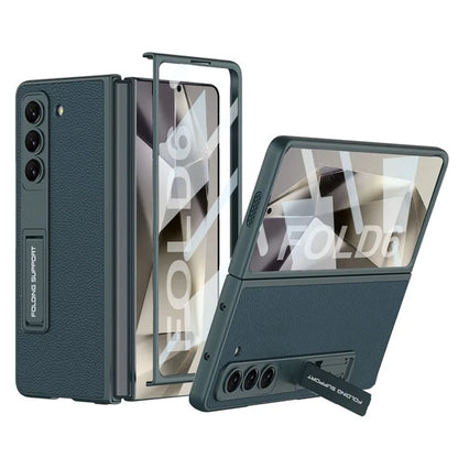 GKK For Samsung Galaxy Z Fold6 5G Case Shockproof Hard PC+PU Phone Cover with Screen Film