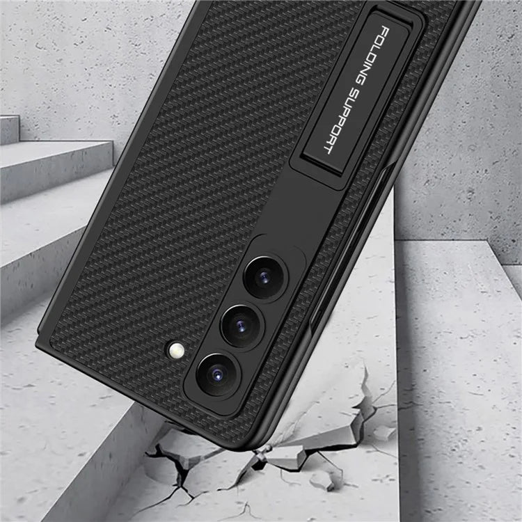 GKK For Samsung Galaxy Z Fold6 5G Case Shockproof Hard PC+PU Phone Cover with Screen Film