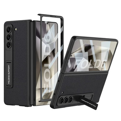 GKK For Samsung Galaxy Z Fold6 5G Case Shockproof Hard PC+PU Phone Cover with Screen Film