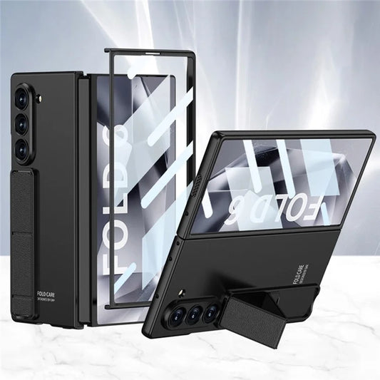 GKK For Samsung Galaxy Z Fold6 5G Case Shockproof Hard PC Kickstand Phone Cover with Screen Film