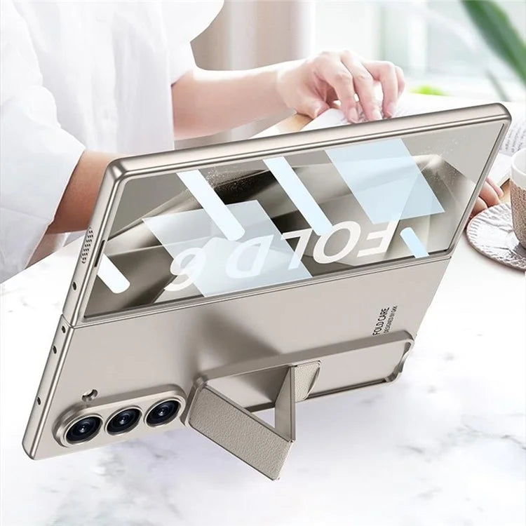 GKK For Samsung Galaxy Z Fold6 5G Case Shockproof Hard PC Kickstand Phone Cover with Screen Film