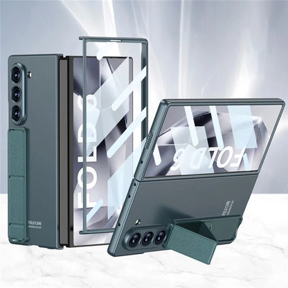 GKK For Samsung Galaxy Z Fold6 5G Case Shockproof Hard PC Kickstand Phone Cover with Screen Film