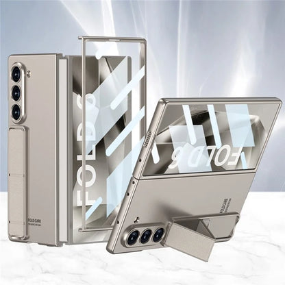 GKK For Samsung Galaxy Z Fold6 5G Case Shockproof Hard PC Kickstand Phone Cover with Screen Film
