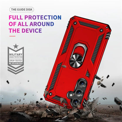 For Samsung Galaxy S24 FE Case PC+TPU Phone Cover with Rotary Ring Kickstand