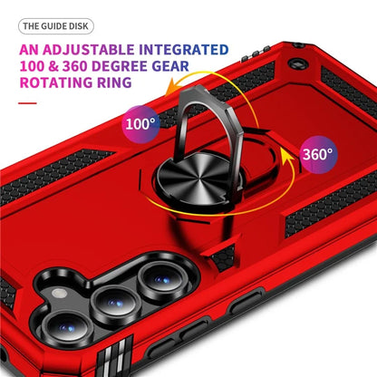 For Samsung Galaxy S24 FE Case PC+TPU Phone Cover with Rotary Ring Kickstand