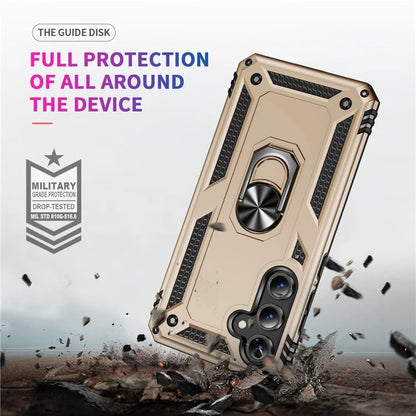 For Samsung Galaxy S24 FE Case PC+TPU Phone Cover with Rotary Ring Kickstand