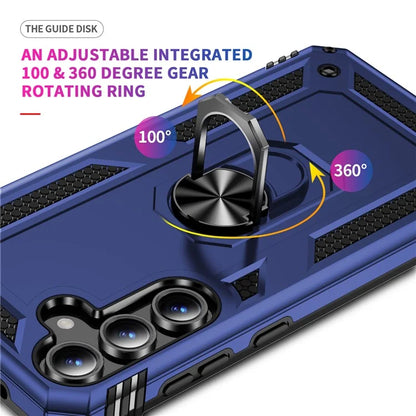 For Samsung Galaxy S24 FE Case PC+TPU Phone Cover with Rotary Ring Kickstand