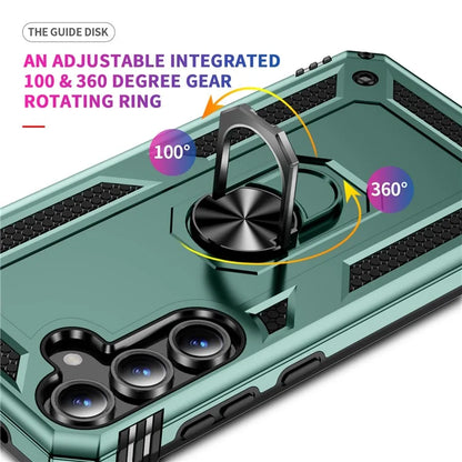 For Samsung Galaxy S24 FE Case PC+TPU Phone Cover with Rotary Ring Kickstand